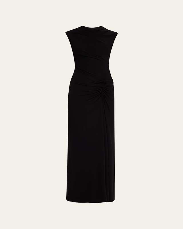 Acacia Sleeveless Gathered Midi Dress